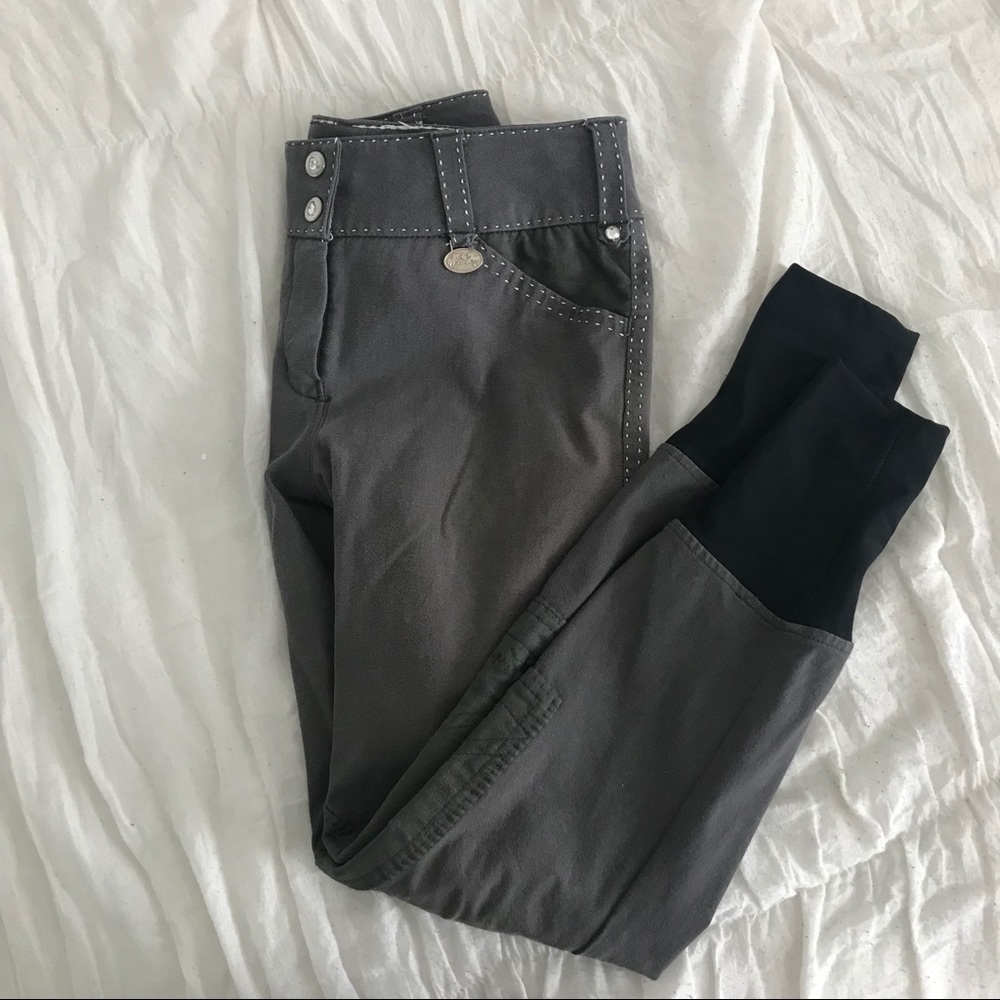 Equine Couture Blakely Breeches Gray Knee Patch
